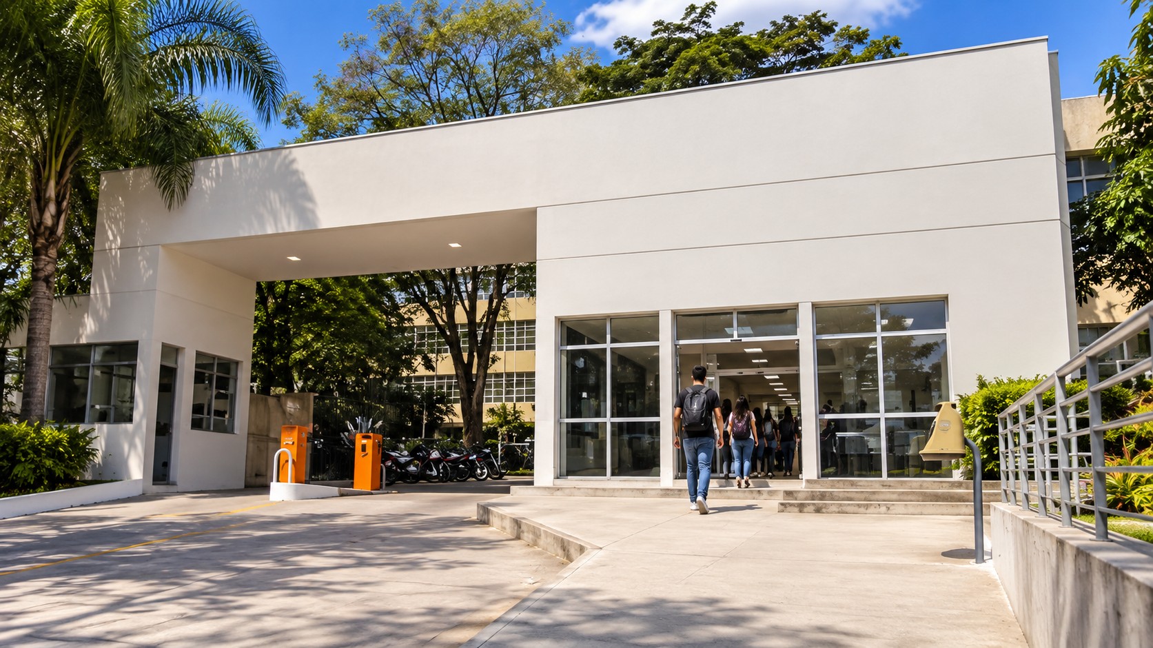 Entrada-moderna-do-campus-universitario
