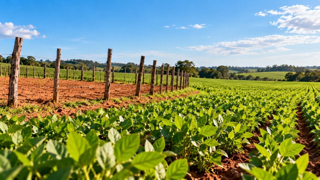 Paisagem-Rural-com-Plantacoes-e-Cerca
